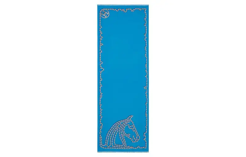 HERMES Cheval Knit Scarves Men's Periwinkle Basket