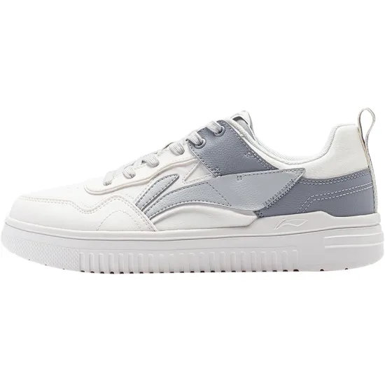 LINING Qingyun Skateboard Shoes Men Low-Top Mist White/Ultimate Gray