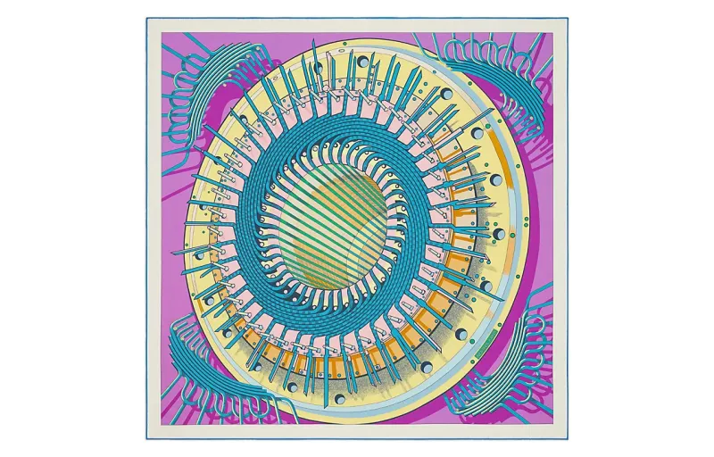 HERMES Scarves Women's Purple/Blue