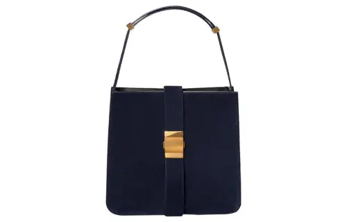 Bottega Veneta Calfskin Shoulder Bag Medium Women's Marine Blue