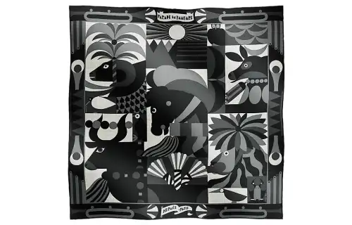 HERMES Silk Scarves Men's Black