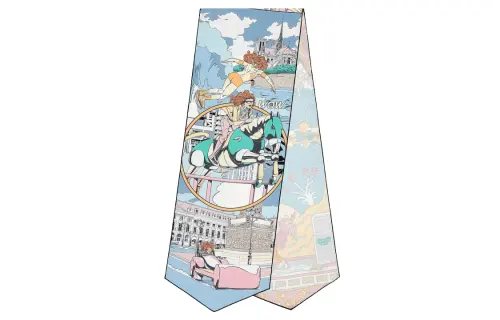 HERMES Silk Scarves Women's Blue