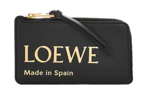 LOEWE Nappa Cow Leather Card Holder Women's Black