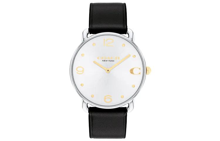 COACH ELLIOT Wrist Watches Quartz Movement Leather Strap 36mm White Dial Women's Watch