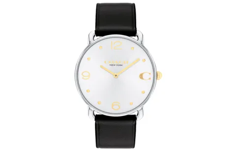 COACH ELLIOT Wrist Watches Quartz Movement Leather Strap 36mm White Dial Women's Watch