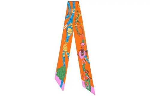 HERMES Silk Scarves Women's Orange