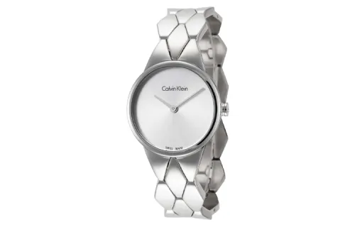 CK/Calvin Klein Wrist Watches Quartz Movement Metal Strap 28mm Silver Dial Women's Watch 30m Water Resistant K6E23146