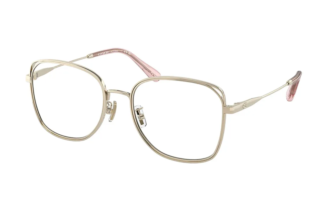 COACH Metal Irregular Shape Eyeglass Frames Women's Pink