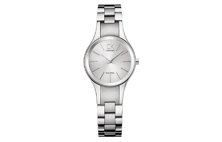 CALVIN KLEIN Wrist Watches Quartz Movement Stainless Steel Strap 28mm Silver Dial Women's Watch 30m Water Resistant