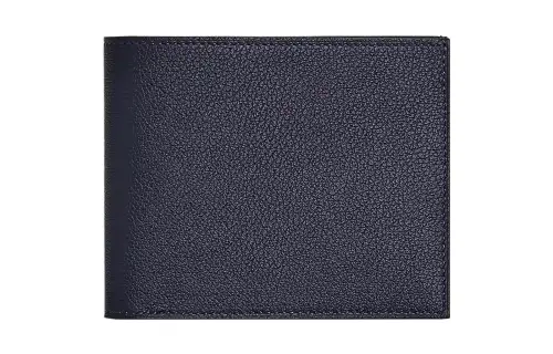 HERMES Citizen Twill Evercolor Leather Card Holder Unisex Midnight Blue
