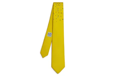 HERMES Quincaillerie Shuffle Ties Men's Yellow