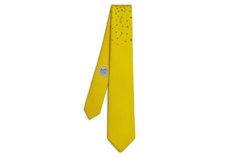 HERMES Quincaillerie Shuffle Ties Men's Yellow