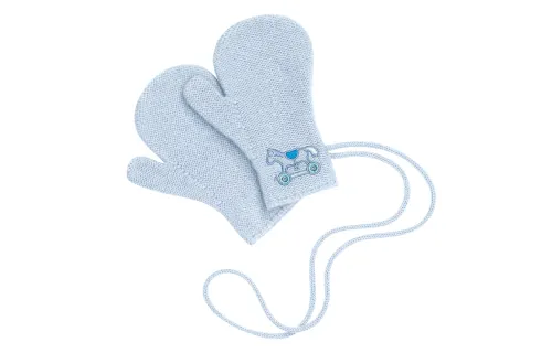 HERMES Adada Knit Gloves Baby Blue