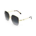 GUCCI Women's Horsebit Vintage Metal Square Sunglasses Grey
