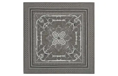 HERMES Silk Scarves Unisex Gray