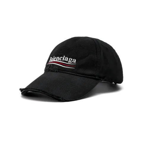 Balenciaga Cotton Baseball Caps Women's Black