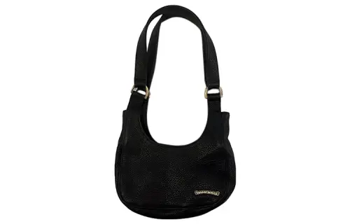Chrome Hearts Leather Crescent Bag, Shoulder Bag, Handbag Women's Black