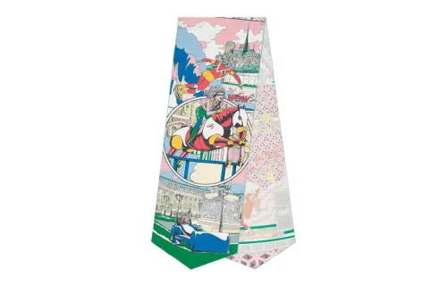 HERMES Silk Scarves Women's Pink