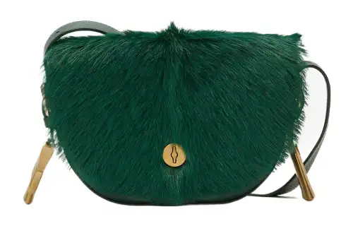 Burberry Calfskin With Cashmere Shoulder Bag, Crossbody Bag Regular Women's Vine Green