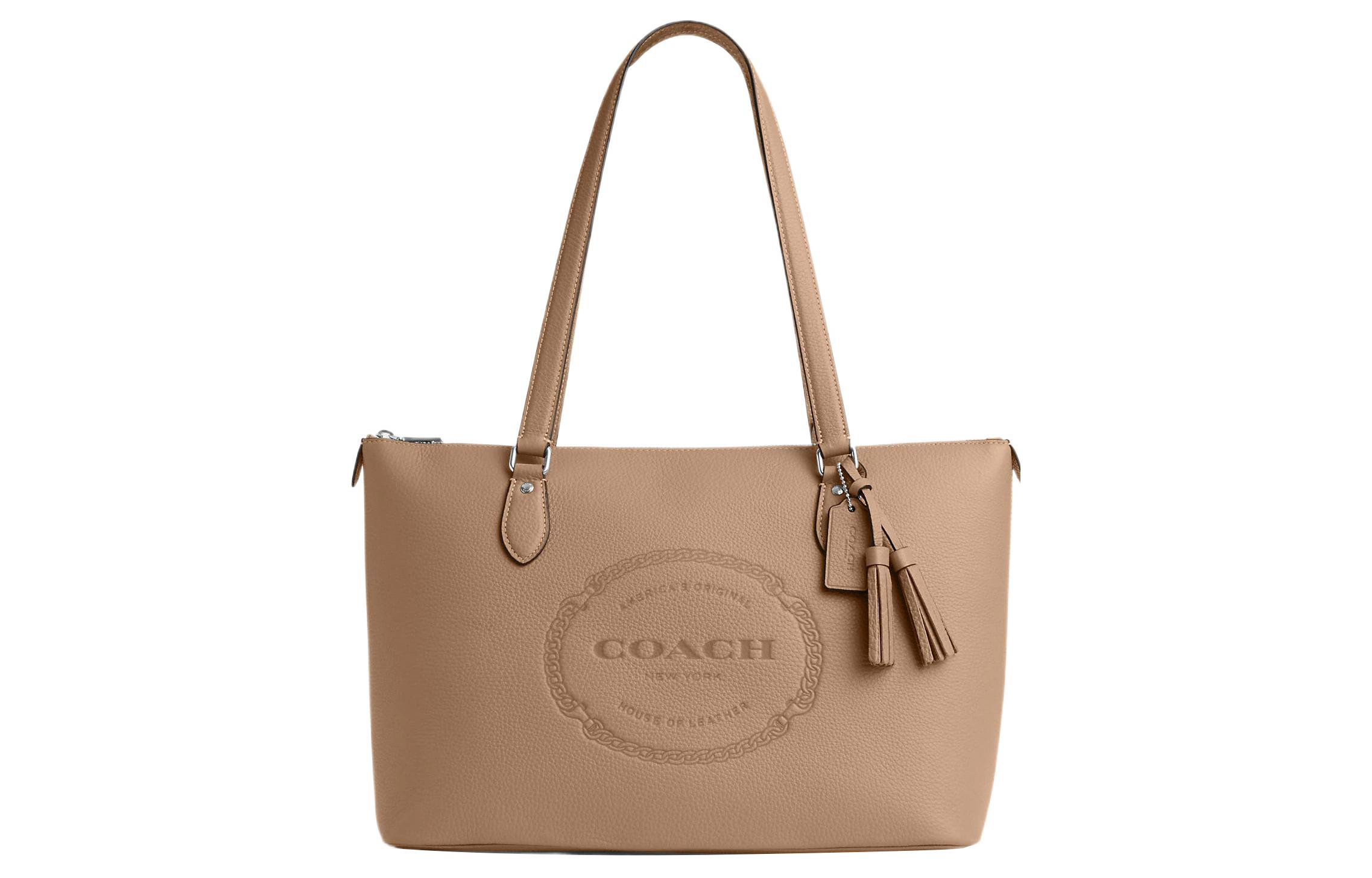 COACH Gallery Leather Tote Bag, Shopping Bag, Handbag, Shoulder Bag Large Women's Khaki