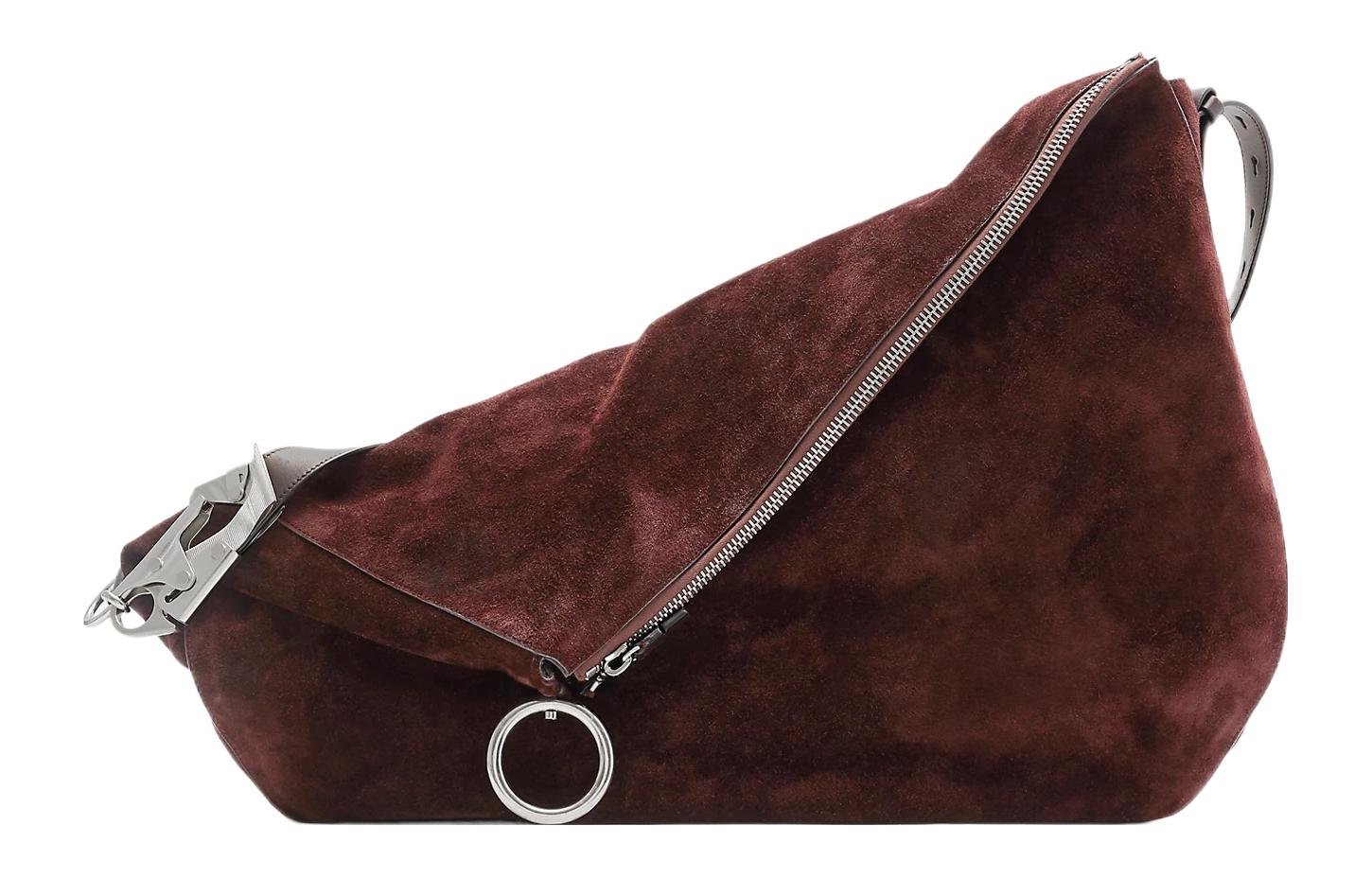 Burberry Calfskin With Suede Shoulder Bag, Crossbody Bag Large Women's Cocoa Brown