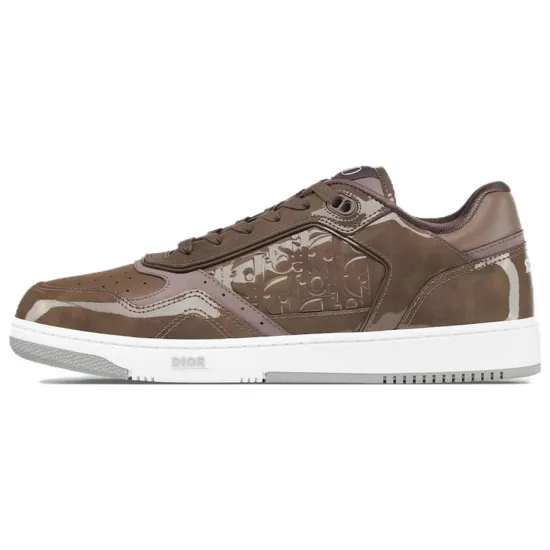 DIOR B27 Low Plum Patent DIOR Oblique Gravity Embossed