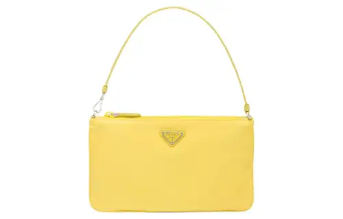 PRADA Recycled Nylon Handbag, Shoulder Bag Mini Women's Yellow