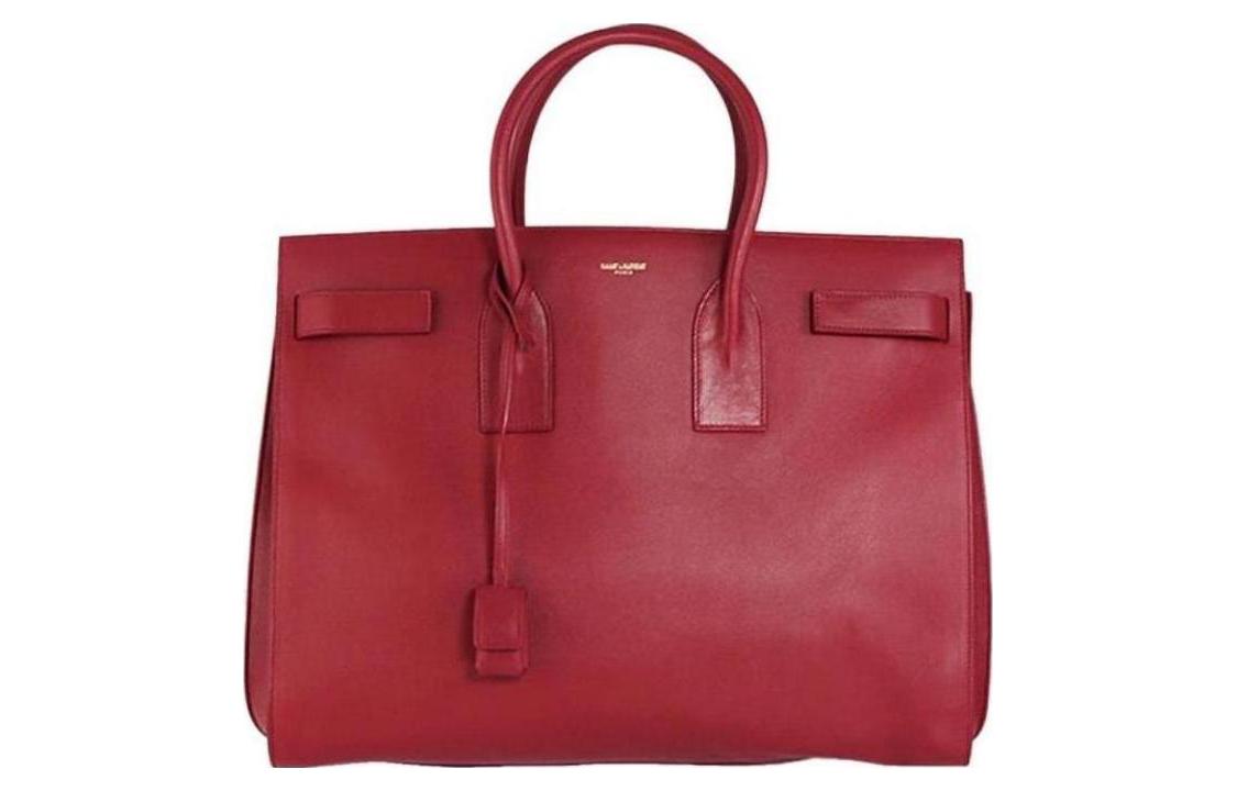 SAINT LAURENT SAC DE JOUR Calfskin Tote Bag, Shopping Bag, Handbag Regular Women's Red