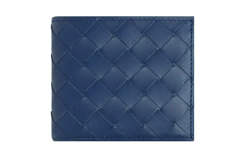Bottega Veneta Cow Leather Card Holder, Wallet Men's Dark Blue