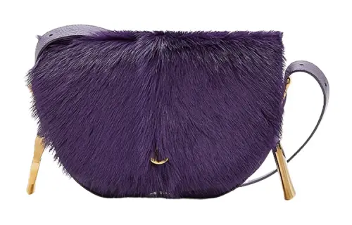 Burberry Calfskin With Cashmere Shoulder Bag, Crossbody Bag Women's Ribbon Purple
