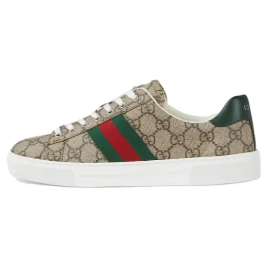 GUCCI Ace GG Crystal Canvas Web Beige Women's