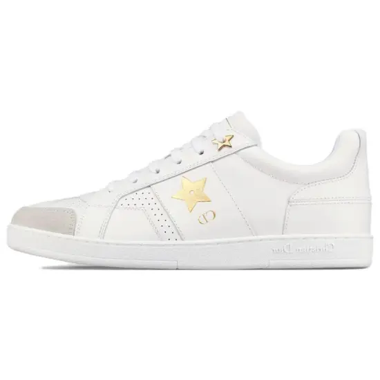 DIOR Star Platform Shoes Low-Top Stylish Skateboarding Shoes Women's White