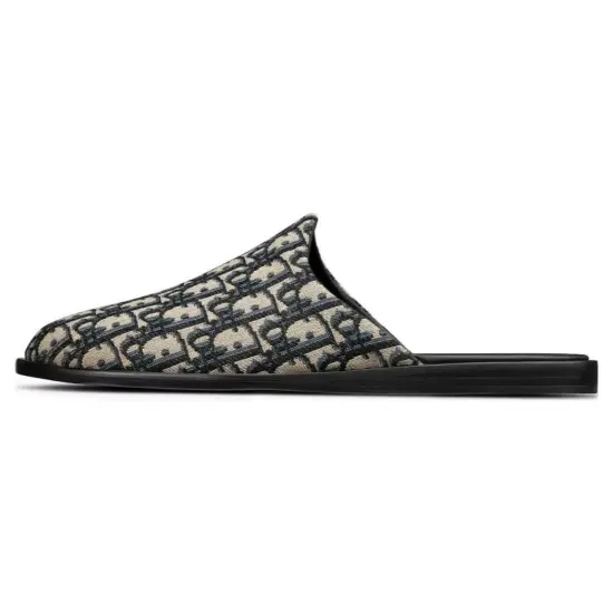 DIOR InDIOR Mule Beige Black DIOR Oblique Jacquard