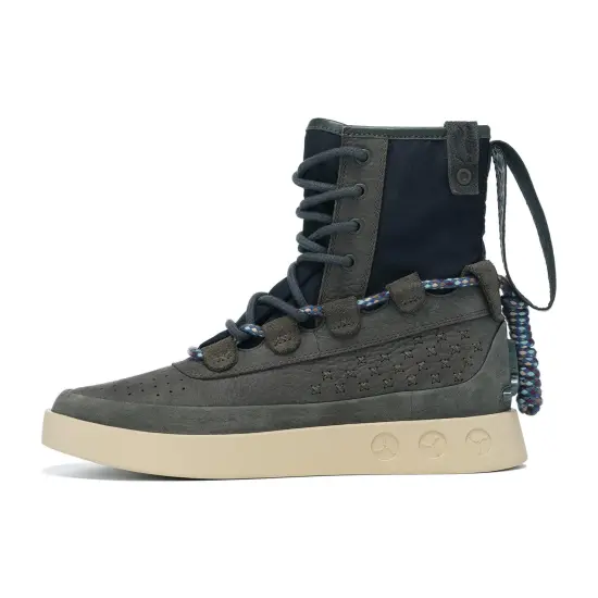LI-NING 1990 Tour Series Anti-Slip Wear-Resistant High-Top Skateboard Shoes Women's Ink Black