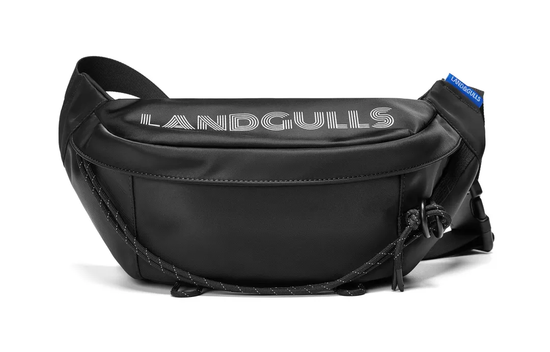 Land Gulls Nylon Crossbody Bag Unisex White/Black