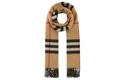 Burberry Checked Fringed Edge Scarf