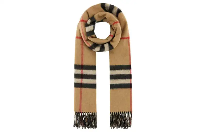 Burberry Checked Fringed Edge Scarf