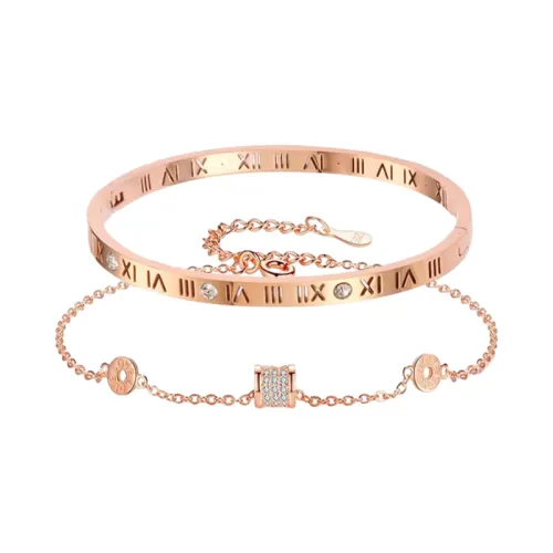 C&C Titanium Steel Bracelets Women's Rose Gold