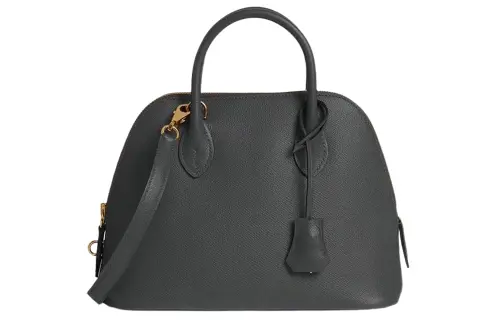 HERMES Bolide Epsom Calfskin Bowling Bag, Shoulder Bag, Crossbody Bag, Handbag Women's Graphite Gray
