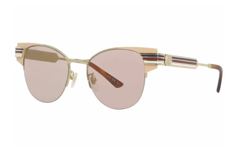 GUCCI Irregular Shape Sunglasses Women's Gold