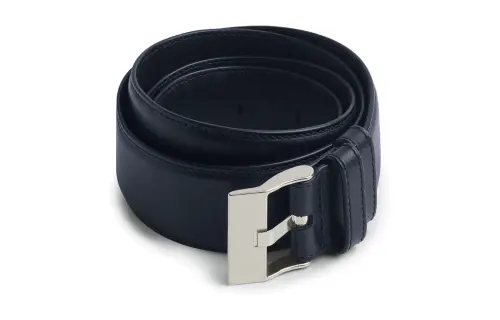 Bottega Veneta Cow Leather Belts Men's Blue Width 3.5cm