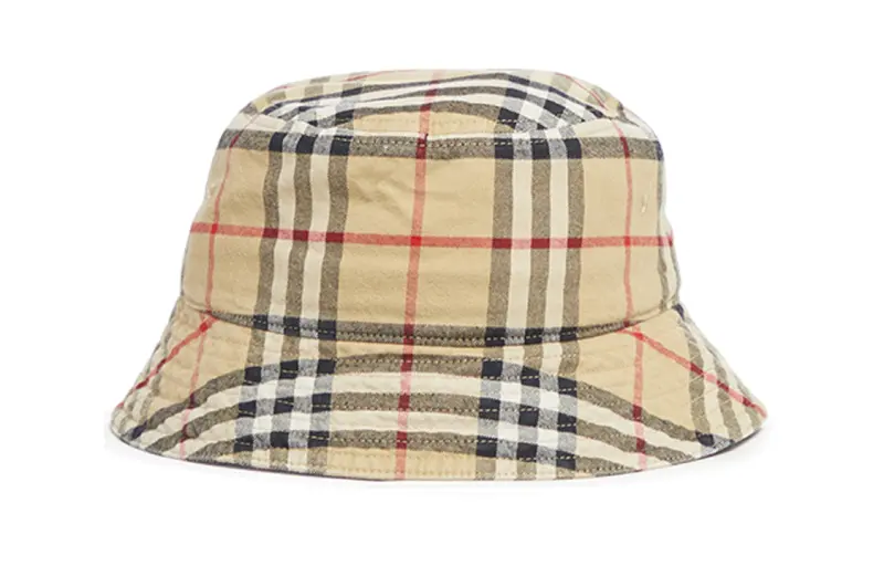 Burberry Checked Pull On Bucket Hat