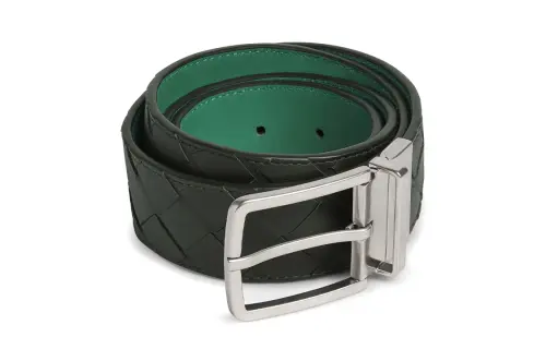 Bottega Veneta Pin Buckle Leather, Cow Leather Belts Men's Black Width 3.5CM