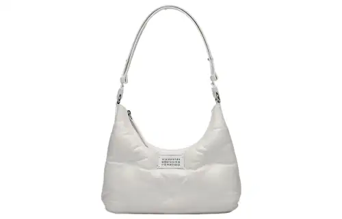 Maison Margiela Lambskin With Calfskin Hobo Bag, Shoulder Bag, Handbag Small Women's White