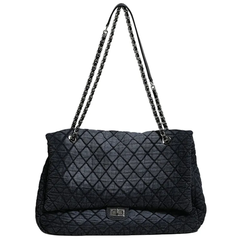 NOMK Pu Plaid Tote Bag, Shoulder Bag, Crossbody Bag Regular Women's Black