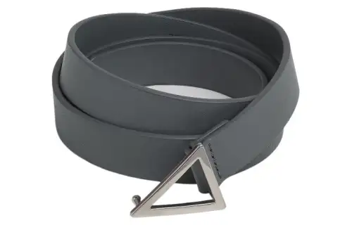 Bottega Veneta T Riangle Pin Buckle Leather Belts Men's Gray Width 2cm