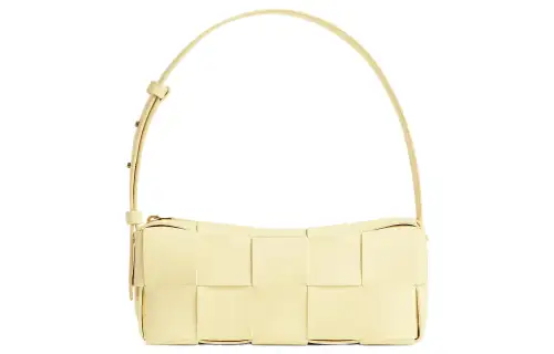 Bottega Veneta Lambskin Handbag, Shoulder Bag Women's Chamomile