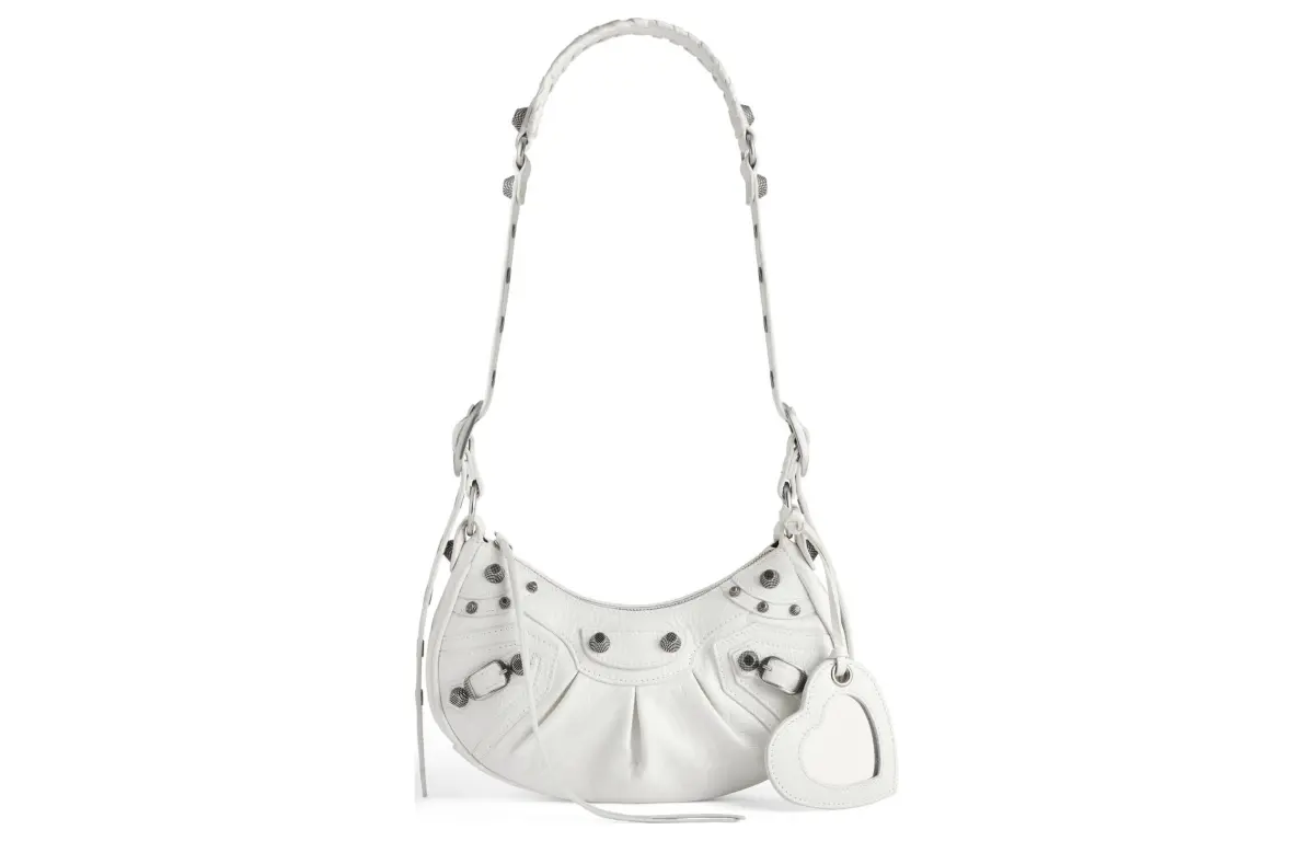 Balenciaga Le Cagole Fine Grained Sheepskin Dumpling Bag Biker Bag, Crescent Bag, Shoulder Bag, Crossbody Bag Women's