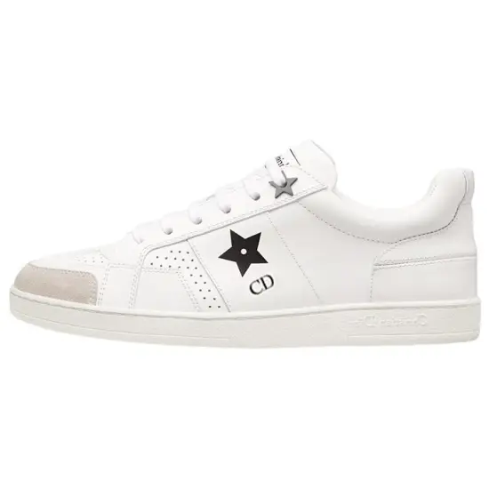 DIOR Star Skateboard Shoes Women's Low-Top White