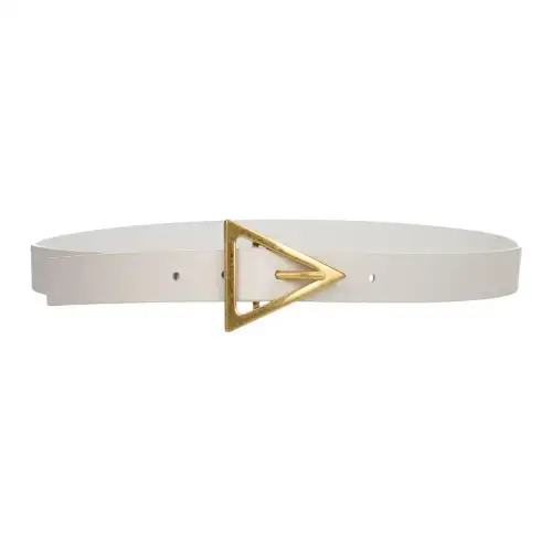 Bottega Veneta Triangle Buckle, Pin Buckle Leather Belts Women's White Width 2.5cm